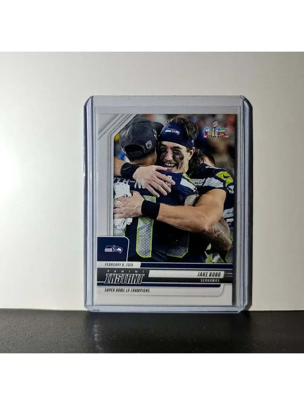 Jake Bobo 2026 Panini NFL Super Bowl LIX Champions #30 Card Seattle Seahawks